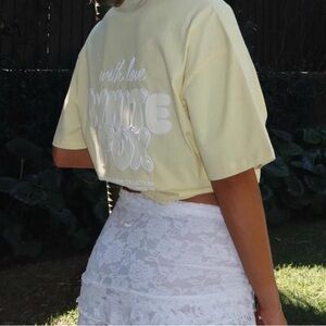 Yellow white fox shirt